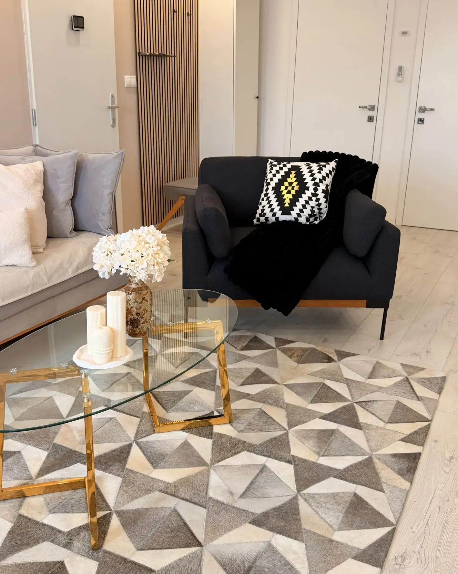 Set di 2 cuscini COLEUS Cotone 45 x 45 cm Nero Trama geometrica