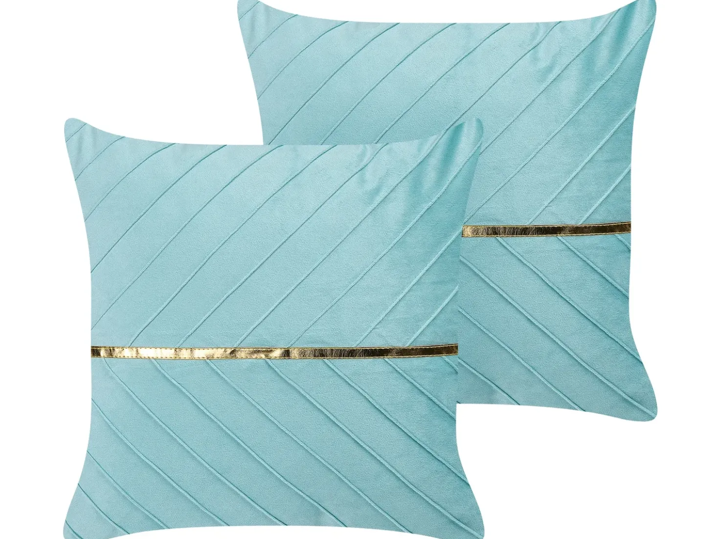 Set di 2 cuscini CONEFLOWER 45 x 45 cm Azzurro A strisce