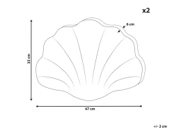 Set di 2 cuscini CONSOLIDA Velluto 47 x 35 cm Arancione Tinta unita
