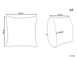 Set di 2 cuscini CONSTYLIS Cotone 45 x 45 cm Tortora Tinta unita