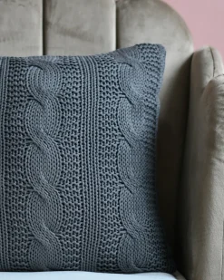 Set di 2 cuscini CONSTYLIS Cotone 45 x 45 cm Grigio scuro Tinta unita