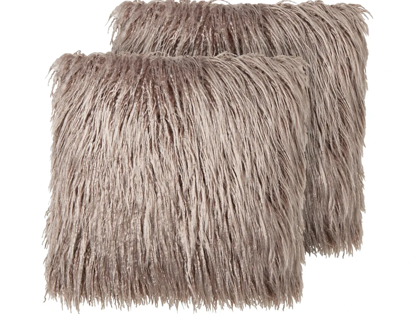 Set di 2 cuscini COROKIA Finta pelliccia 45 x 45 cm Beige Tinta unita
