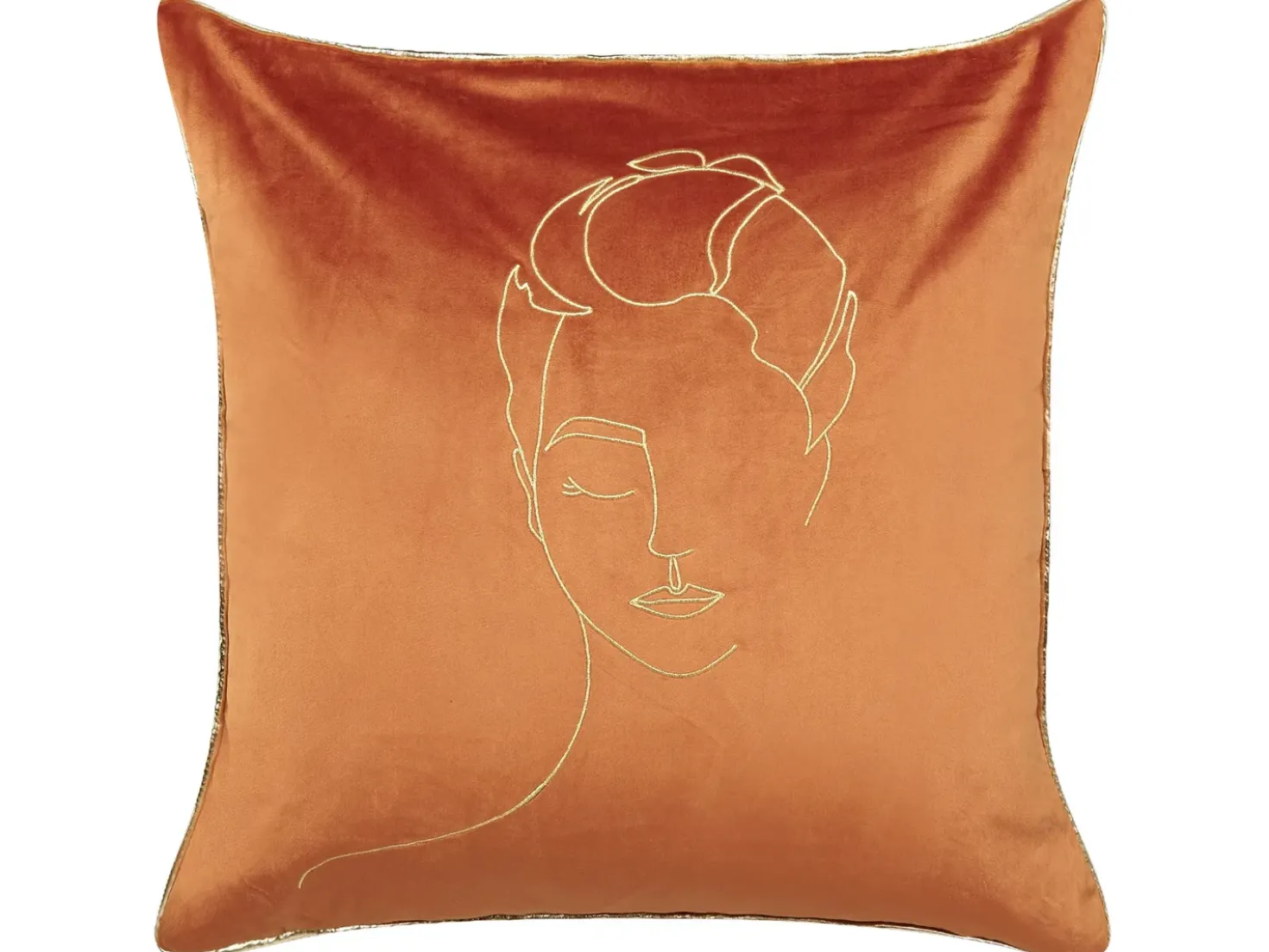 Set di 2 cuscini CROCUS Velluto 45 x 45 cm Arancione Trama astratta