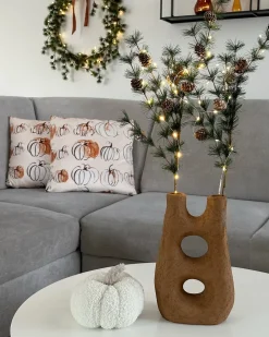 Set di 2 cuscini CUCURBITA Velluto 45 x 45 cm Beige Trama di piante