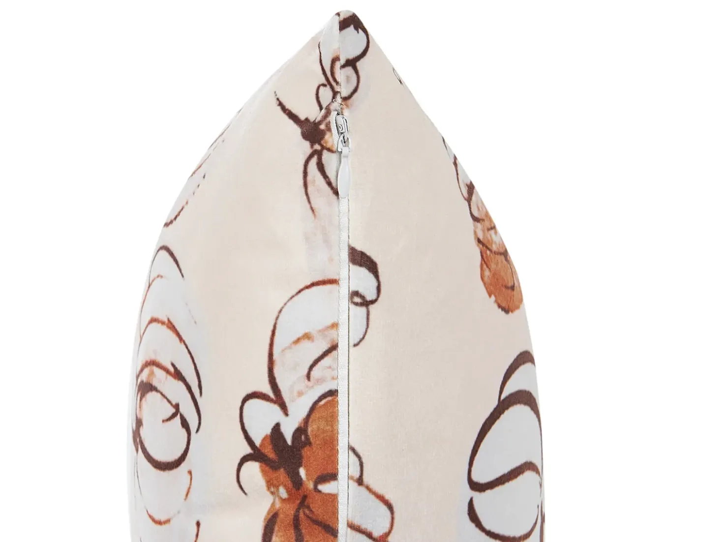 Set di 2 cuscini CUCURBITA Velluto 45 x 45 cm Beige Trama di piante