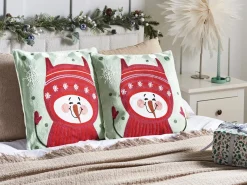 Set di 2 cuscini CUPCAKE Cotone 45 x 45 cm Rosso