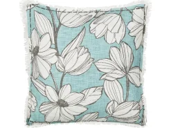Set di 2 cuscini CYANOTIS Cotone 45 x 45 cm Azzurro Trama floreale