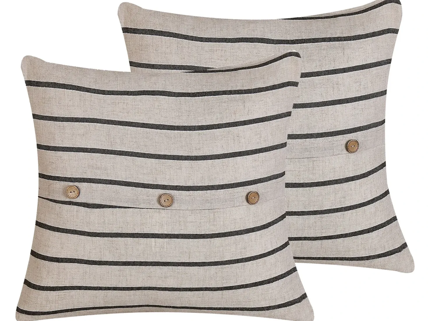 Set di 2 cuscini CYNARA Cotone 43 x 43 cm Beige A strisce