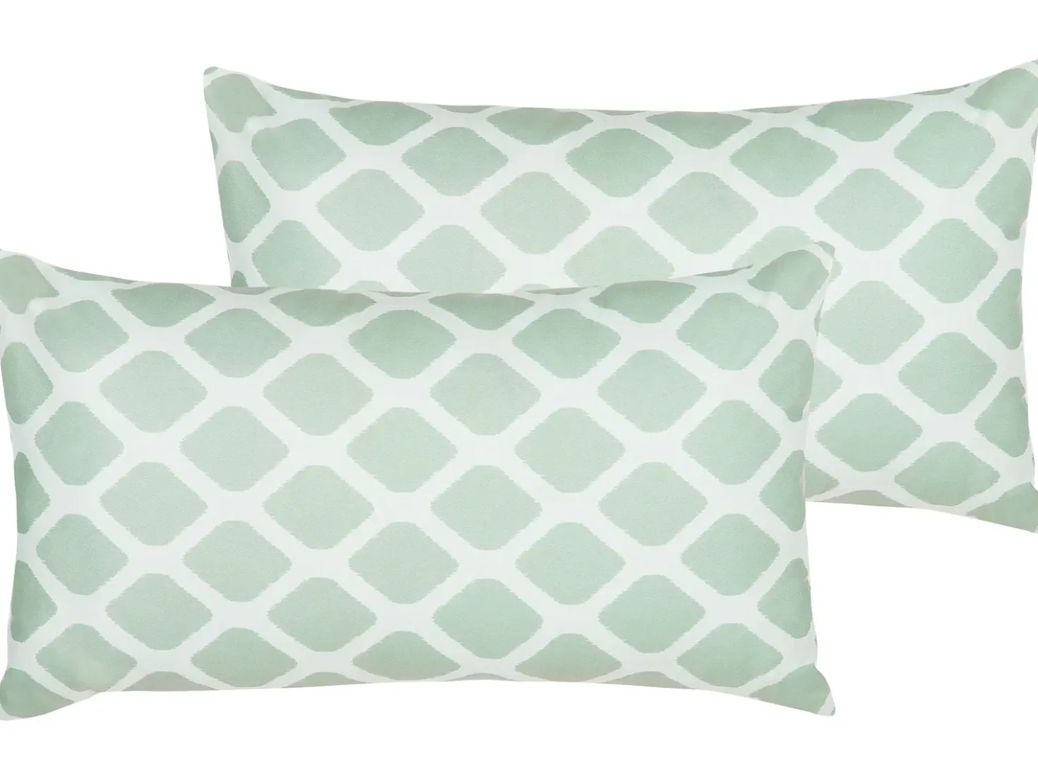 Set di 2 cuscini da esterno KALAMOS Trama geometrica 40 x 70 cm Verde menta