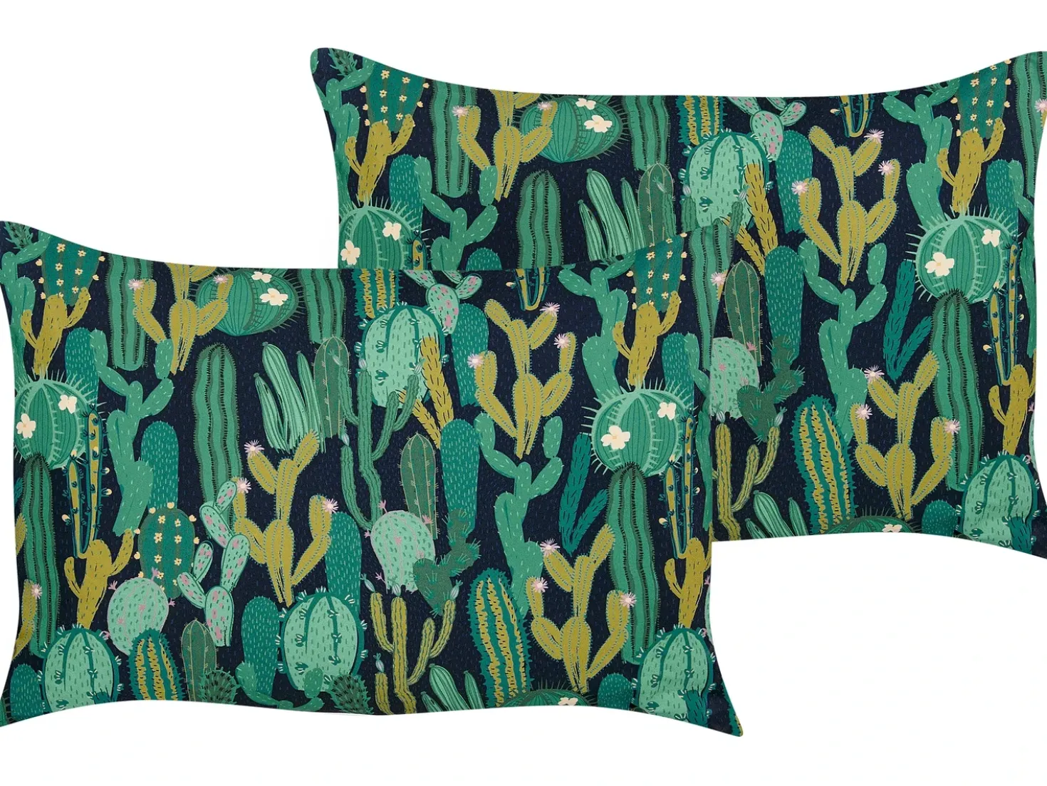 Set di 2 cuscini da esterno BUSSANA Trama di piante 40 x 60 cm Verde