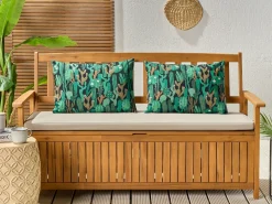 Set di 2 cuscini da esterno BUSSANA Trama di piante 40 x 60 cm Verde
