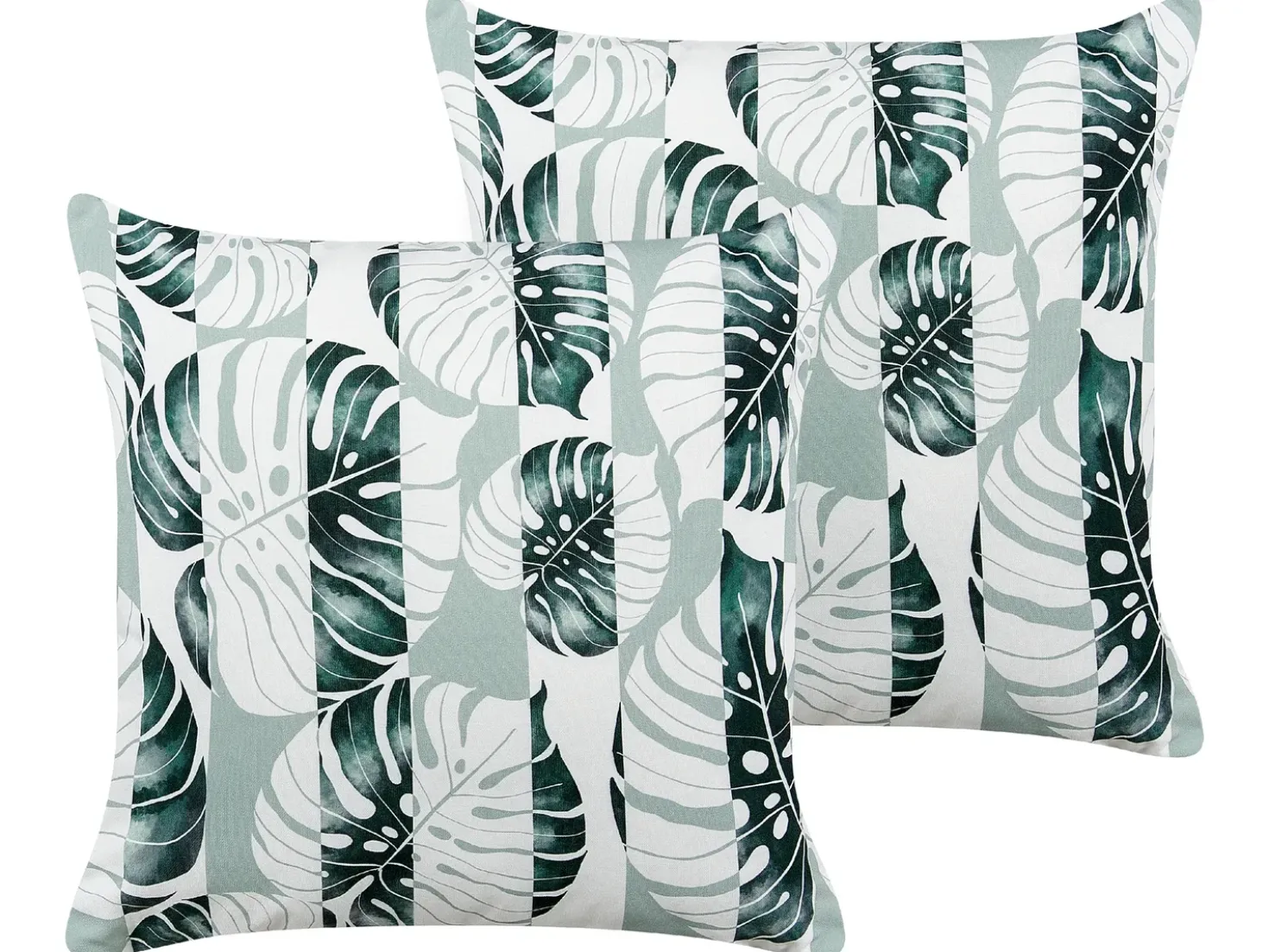 Set di 2 cuscini da esterno TERMINI Trama di piante 45 x 45 cm Verde