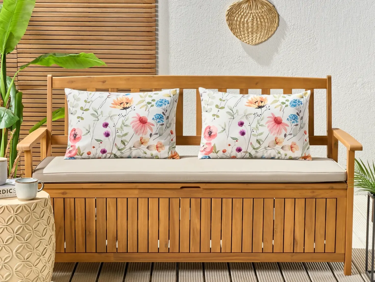 Set di 2 cuscini da esterno MONESI Trama floreale 40 x 60 cm Multicolore