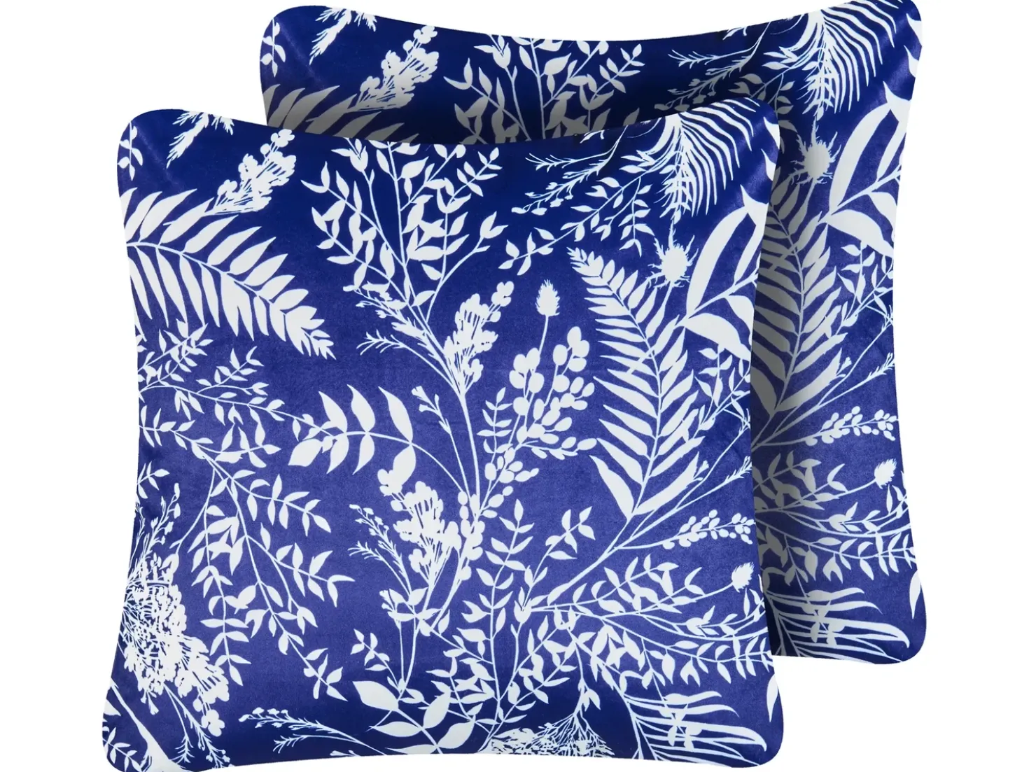 Set di 2 cuscini da esterno GLIMMER Trama di piante 45 x 45 cm Blu