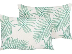 Set di 2 cuscini da esterno POGGIO Trama di piante 40 x 60 cm Verde