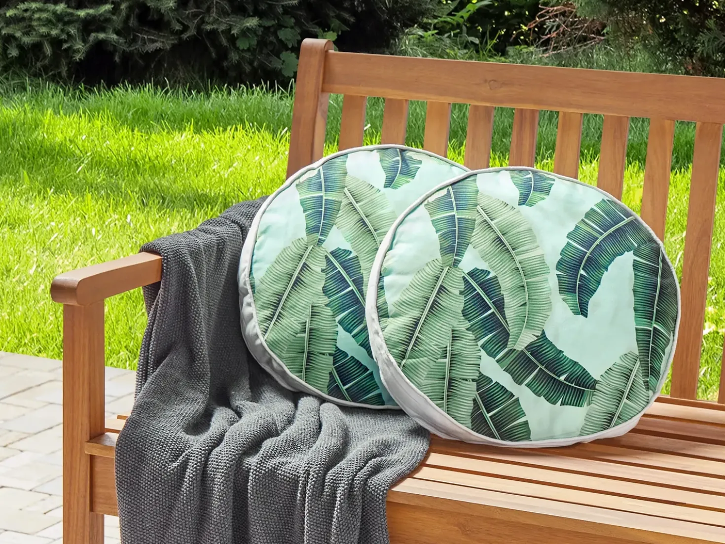 Set di 2 cuscini da esterno BOISSANO Trama di piante 40 x 40 cm Verde