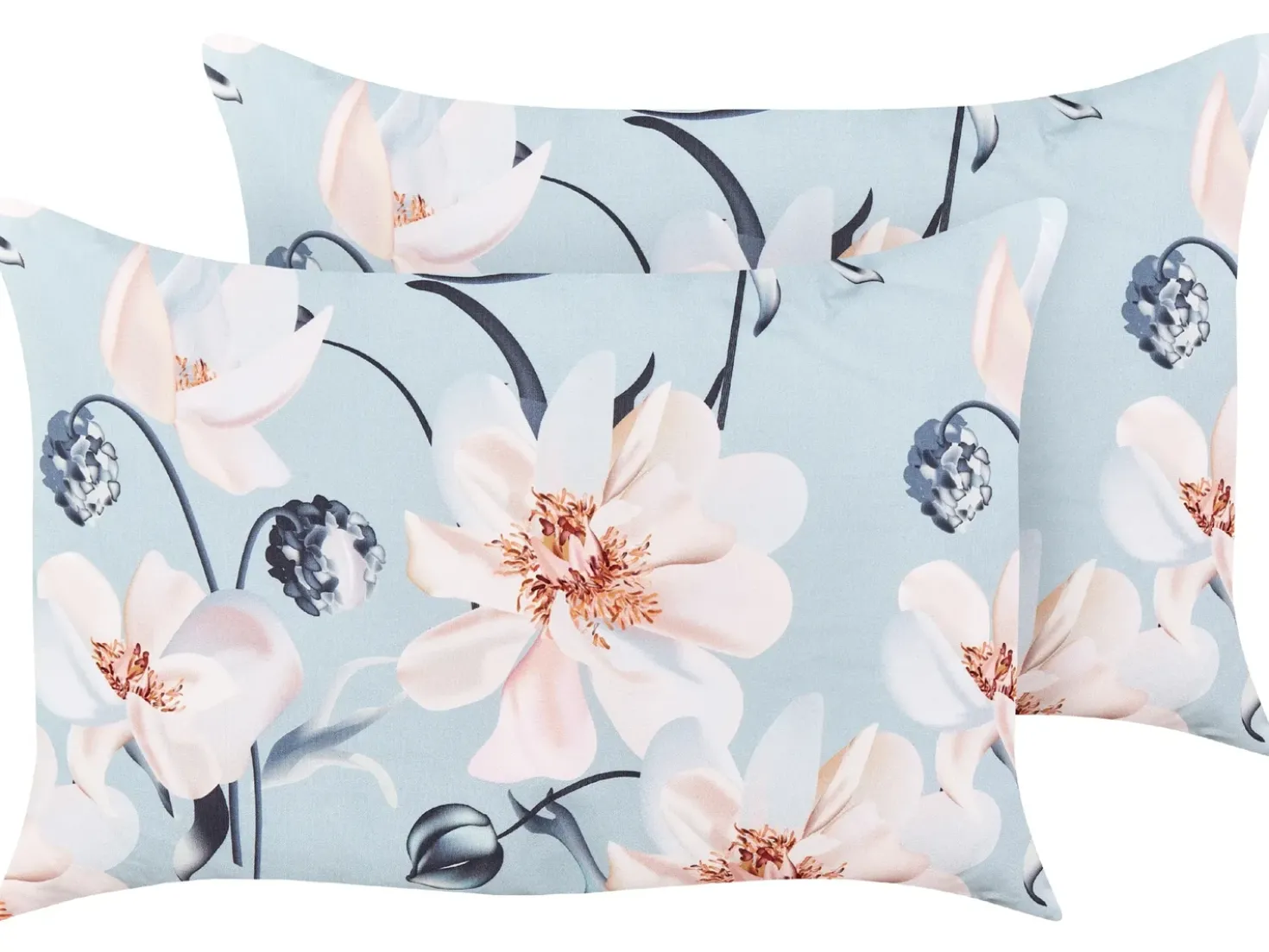 Set di 2 cuscini da esterno APRICALE Trama floreale 40 x 60 cm Blu