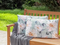 Set di 2 cuscini da esterno APRICALE Trama floreale 40 x 60 cm Blu