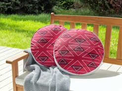 Set di 2 cuscini da esterno MEZZANO Trama geometrica 40 x 40 cm Rosa