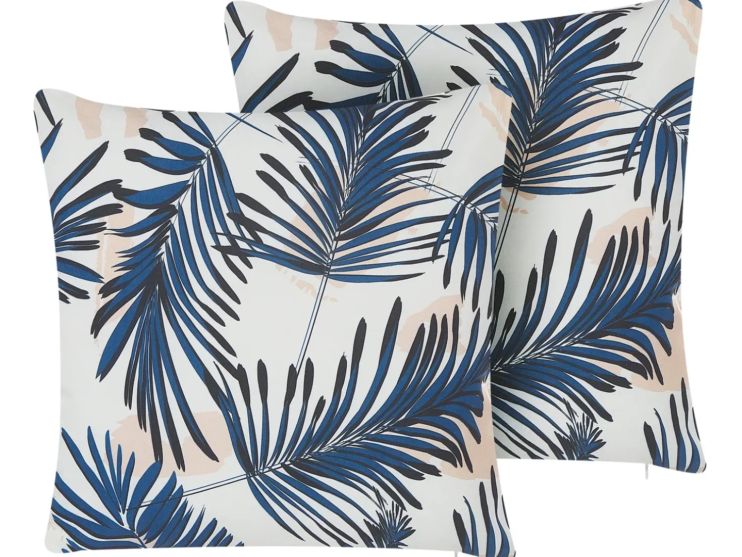 Set di 2 cuscini da esterno ELATI Trama di piante 45 x 45 cm Blu marino