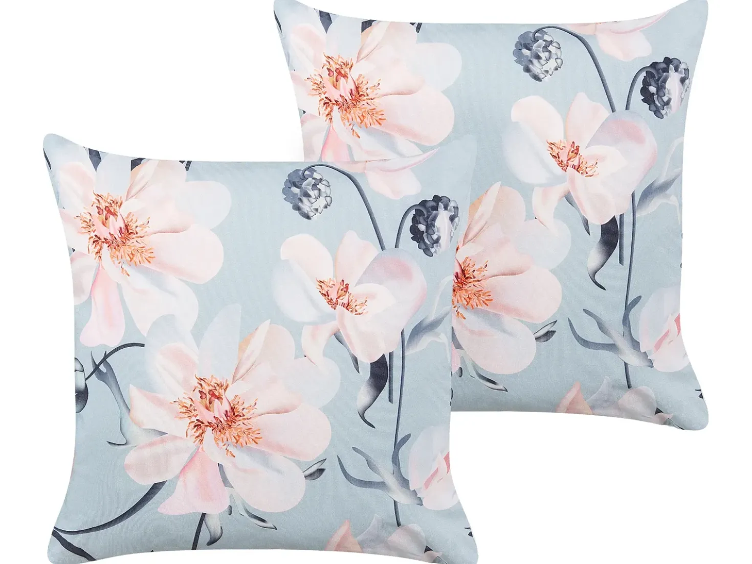 Set di 2 cuscini da esterno APRICALE Trama floreale 45 x 45 cm Blu