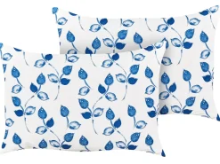 Set di 2 cuscini da esterno TORBORA Trama di piante 40 x 60 cm Bianco Blu