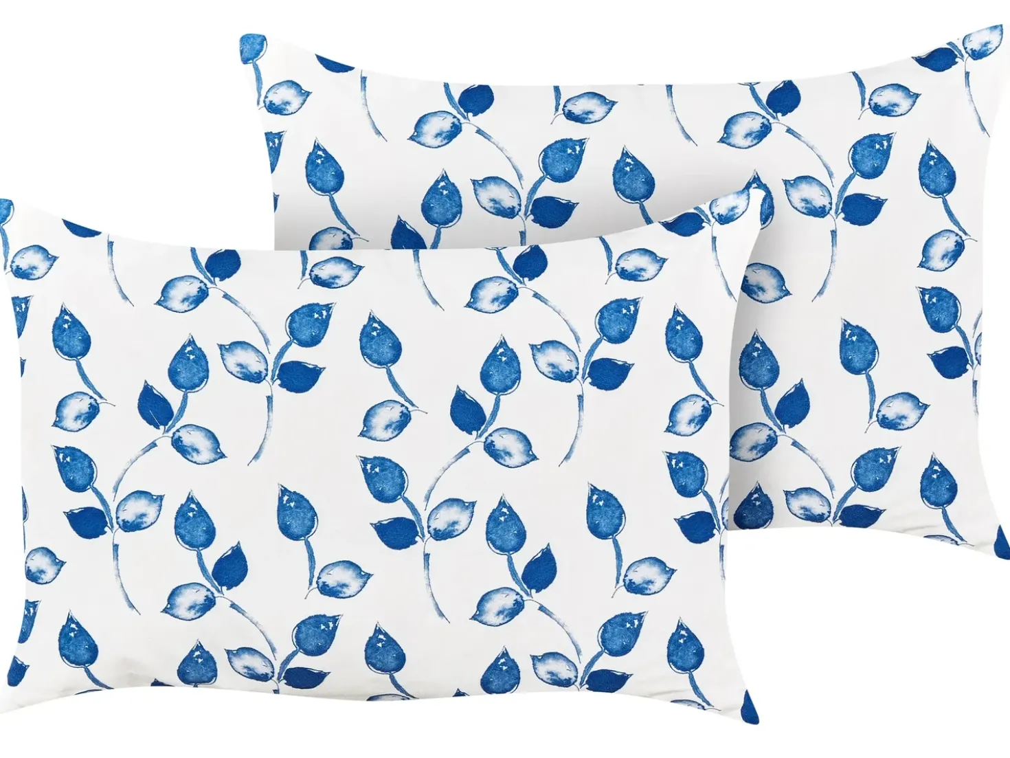 Set di 2 cuscini da esterno TORBORA Trama di piante 40 x 60 cm Bianco Blu