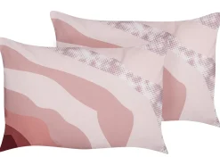 Set di 2 cuscini da esterno CAMPEI Trama astratta 40 x 60 cm Rosa