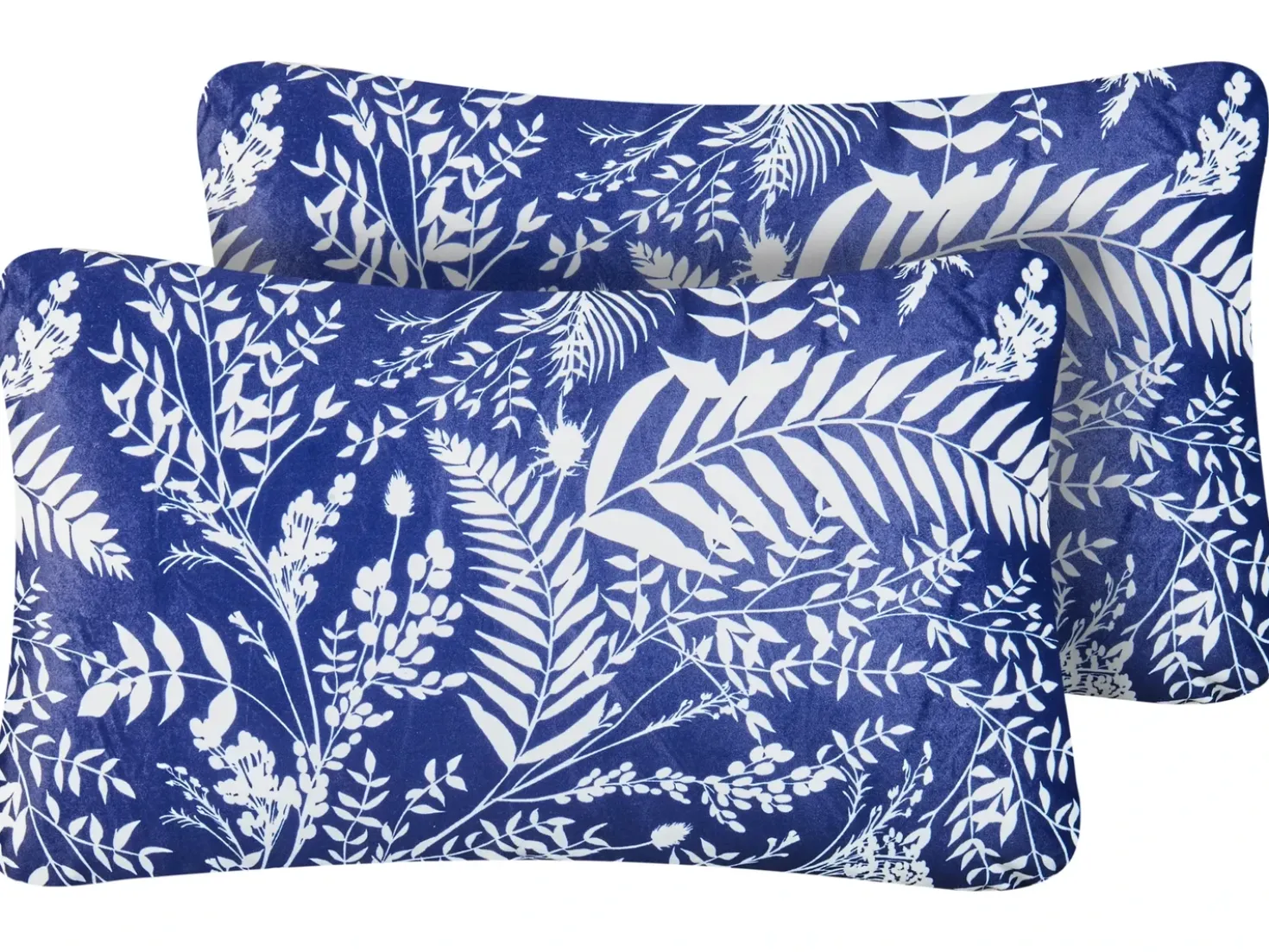 Set di 2 cuscini da esterno GLIMMER Trama di piante 30 x 50 cm Blu