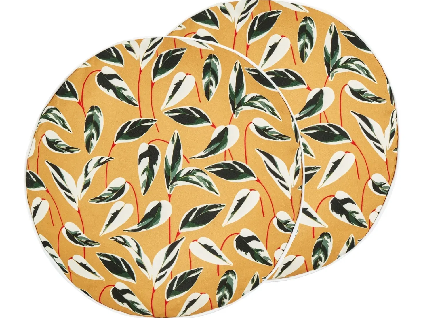 Set di 2 cuscini da esterno TAGGIA Trama di piante 40 x 40 cm Giallo