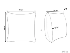 Set di 2 cuscini da esterno TORRETTA Trama di piante 45 x 45 cm Bianco sporco