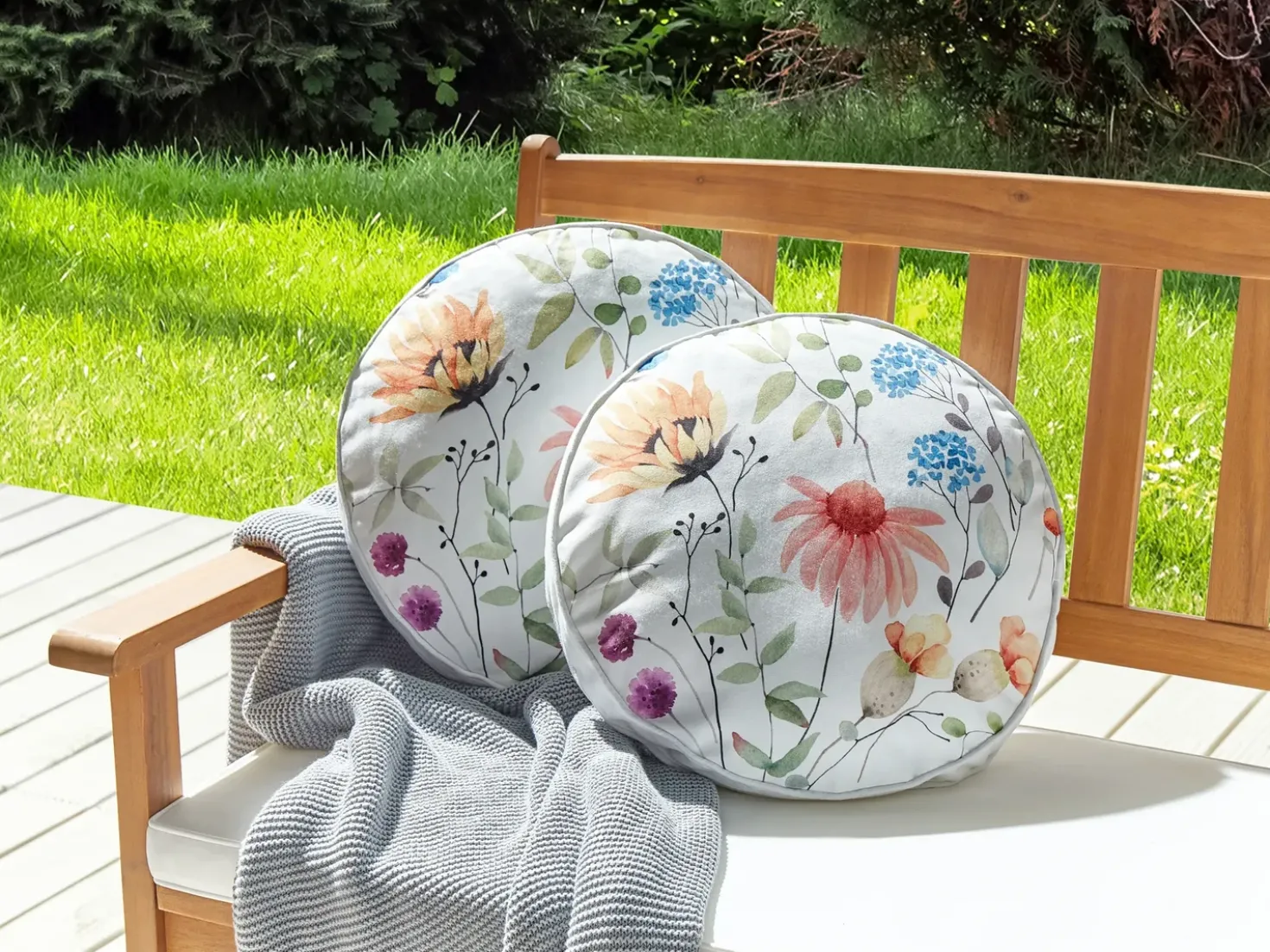 Set di 2 cuscini da esterno MONESI Trama floreale 40 x 40 cm Multicolore