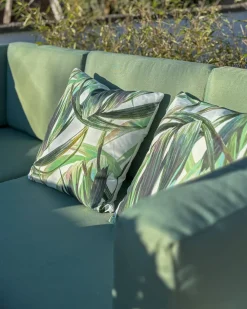 Set di 2 cuscini da esterno CALDERINA Trama di piante 45 x 45 cm Verde