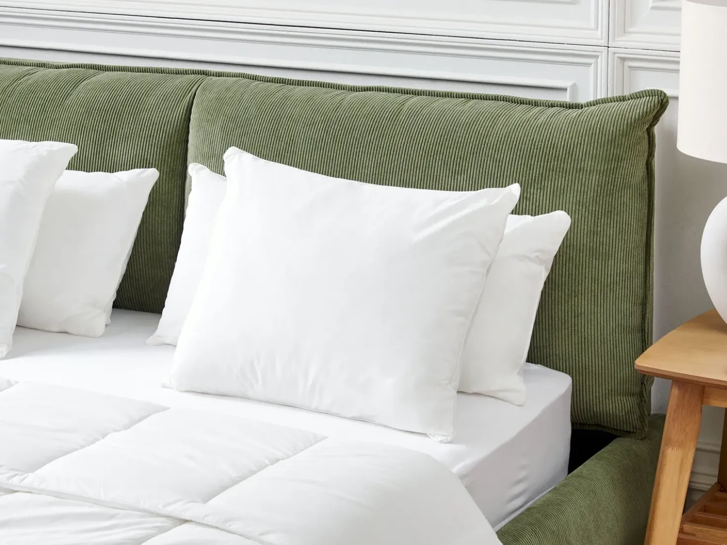 Set di 2 cuscini da letto TRIGLAV Alto Poliestere 50 x 60 cm Bianco