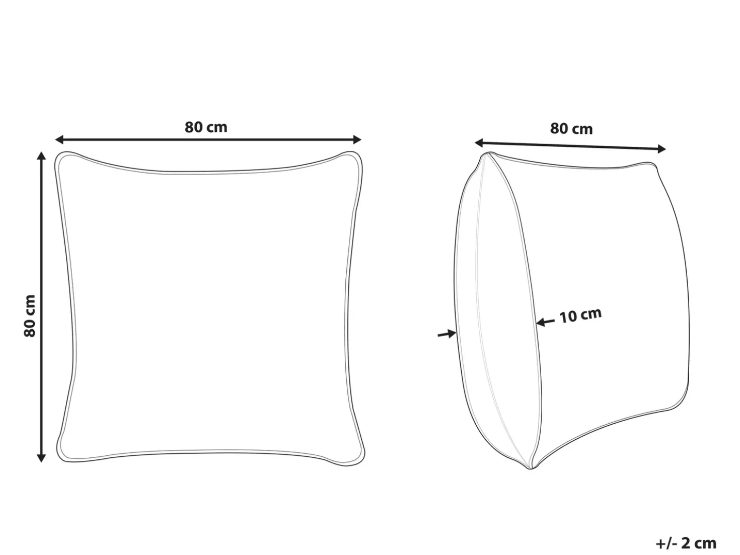 Set di 2 cuscini da letto TRIGLAV Basso Poliestere 80 x 80 cm Bianco