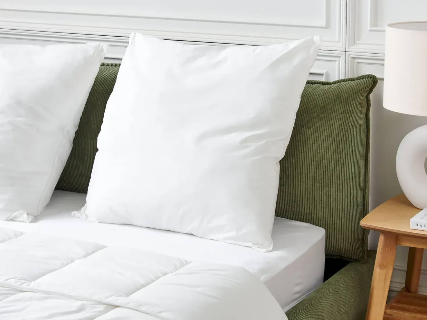 Set di 2 cuscini da letto TRIGLAV Basso Poliestere 80 x 80 cm Bianco