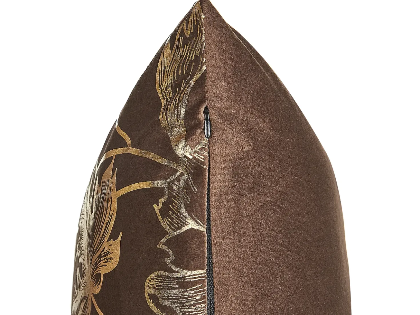 Set di 2 cuscini DAFFODIL Velluto 45 x 45 cm Marrone Trama floreale