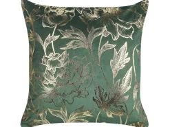 Set di 2 cuscini DAFFODIL Velluto 45 x 45 cm Verde smeraldo Trama floreale