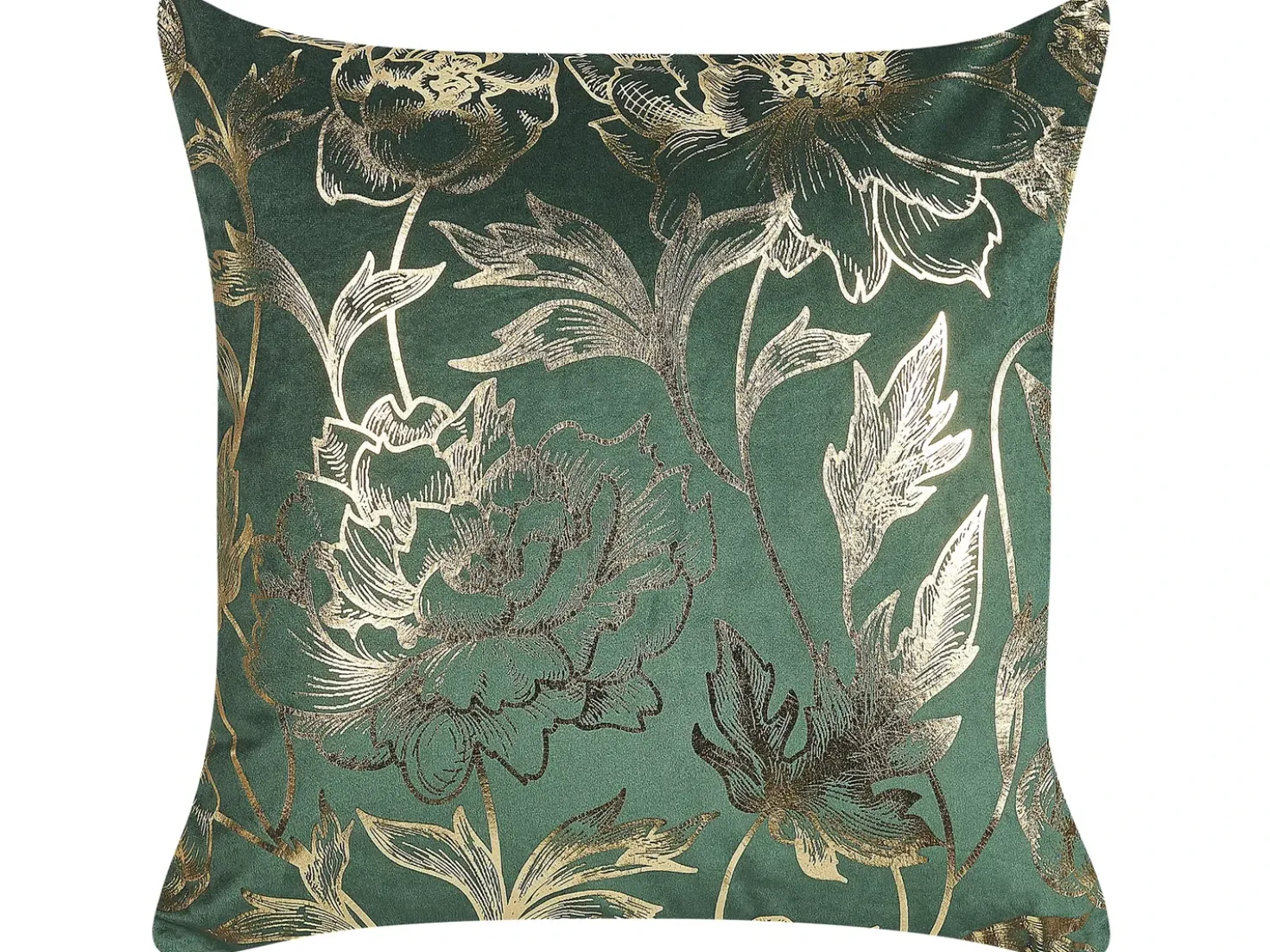 Set di 2 cuscini DAFFODIL Velluto 45 x 45 cm Verde smeraldo Trama floreale