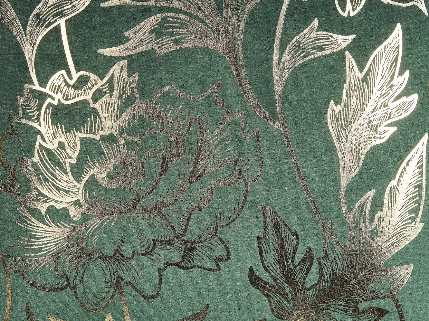 Set di 2 cuscini DAFFODIL Velluto 45 x 45 cm Verde smeraldo Trama floreale