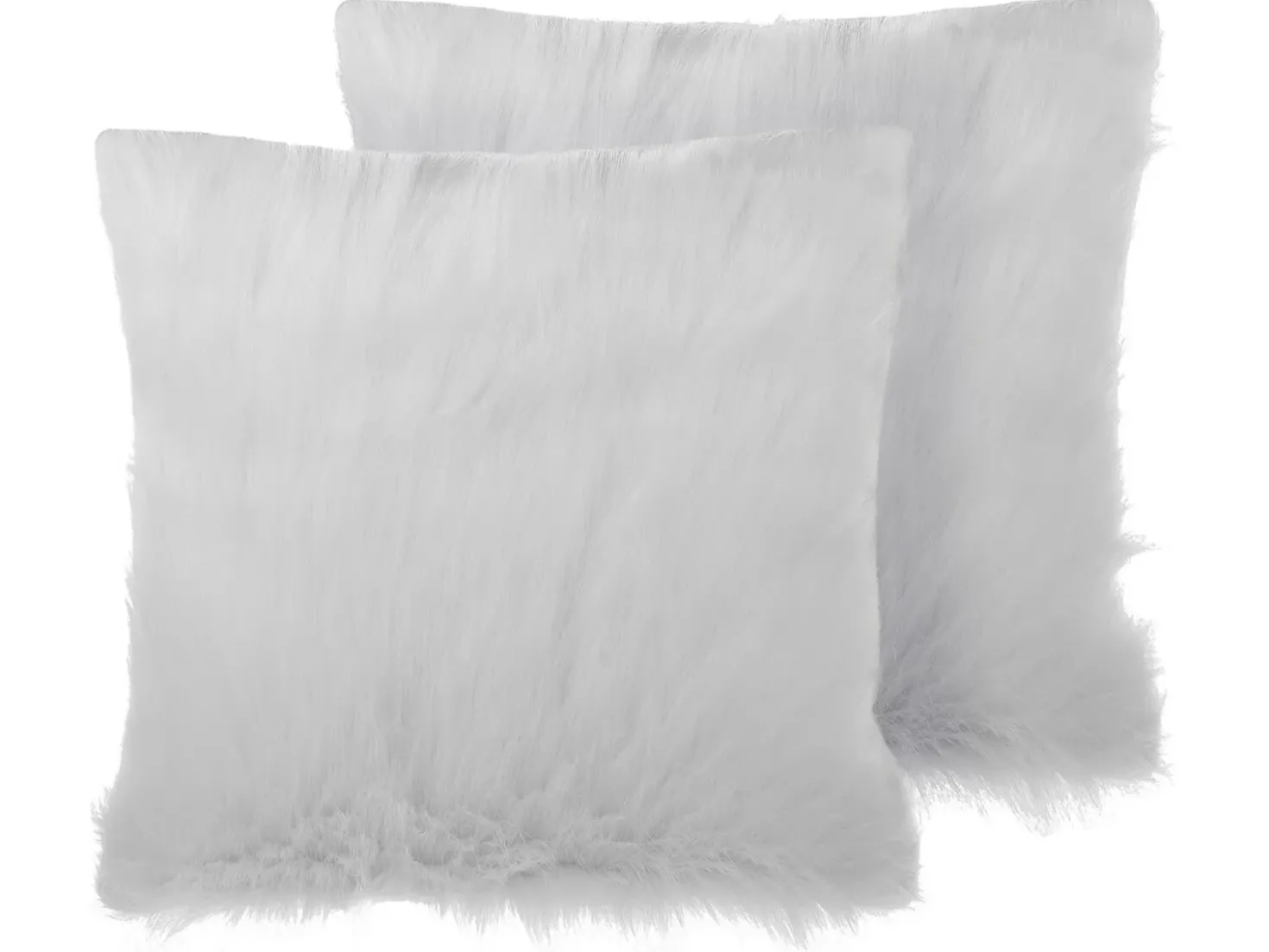 Set di 2 cuscini DAISY Finta pelliccia 45 x 45 cm Beige chiaro Tinta unita