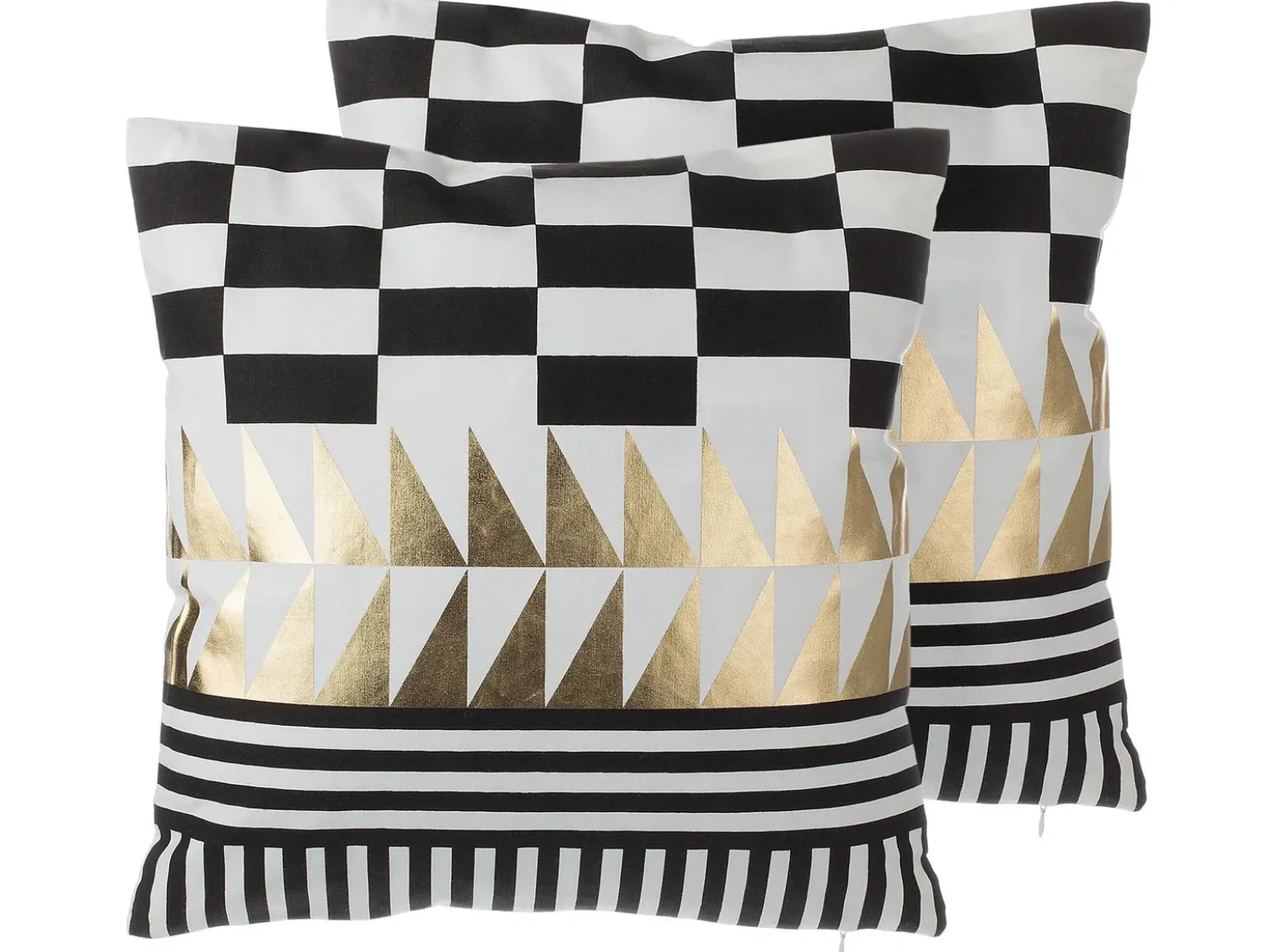 Set di 2 cuscini DALIA Cotone 45 x 45 cm Nero Trama geometrica