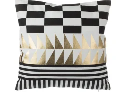 Set di 2 cuscini DALIA Cotone 45 x 45 cm Nero Trama geometrica