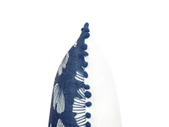 Set di 2 cuscini DANDELION 45 x 45 cm Blu scuro Trama di piante