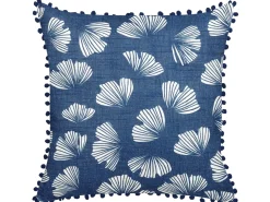 Set di 2 cuscini DANDELION 45 x 45 cm Blu scuro Trama di piante