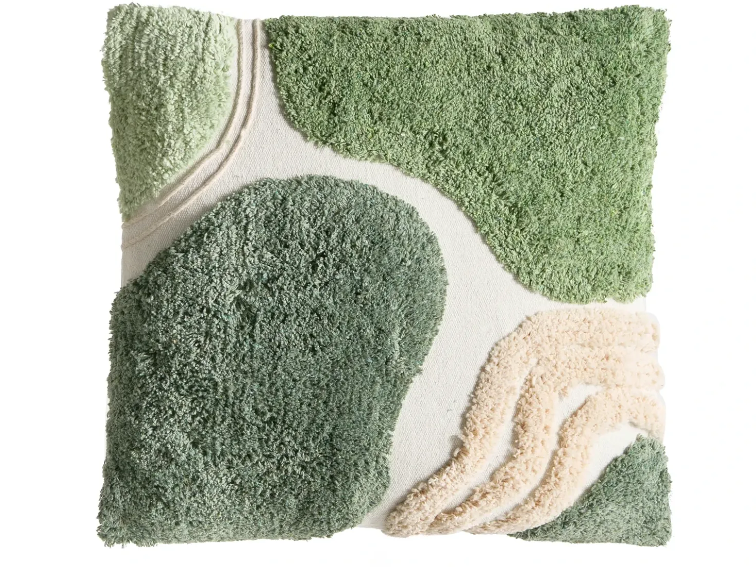 Set di 3 cuscini decorativi ALSTONIA Cotone 30 x 50 cm 45 x 45 cm Verde Trama astratta