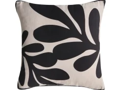 Set di 3 cuscini decorativi MERBAU Cotone 45 x 45 cm Nero/Beige Trama astratta