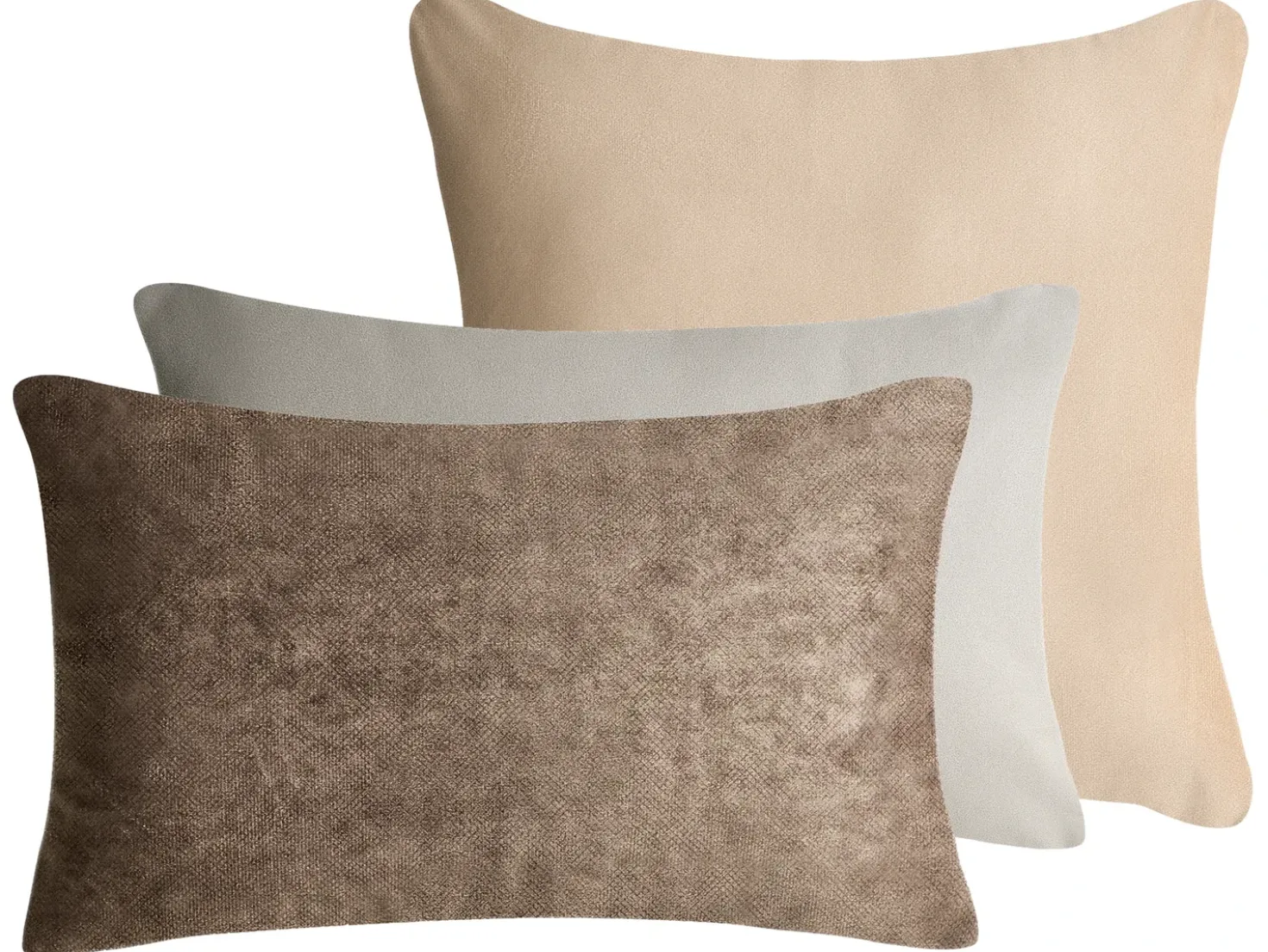 Set di 3 cuscini decorativi VATICA Velluto 30 x 50 cm 45 x 45 cm Multicolore Tinta unita