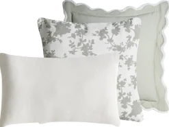 Set di 3 cuscini decorativi CANARIUM Cotone 30 x 50 cm 45 x 45 cm Verde Tinta unita