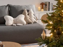 Set di 3 cuscini decorativi WINTERLAND Bouclé 30 x 35 cm 45 x 25 cm Beige chiaro Modello natalizio